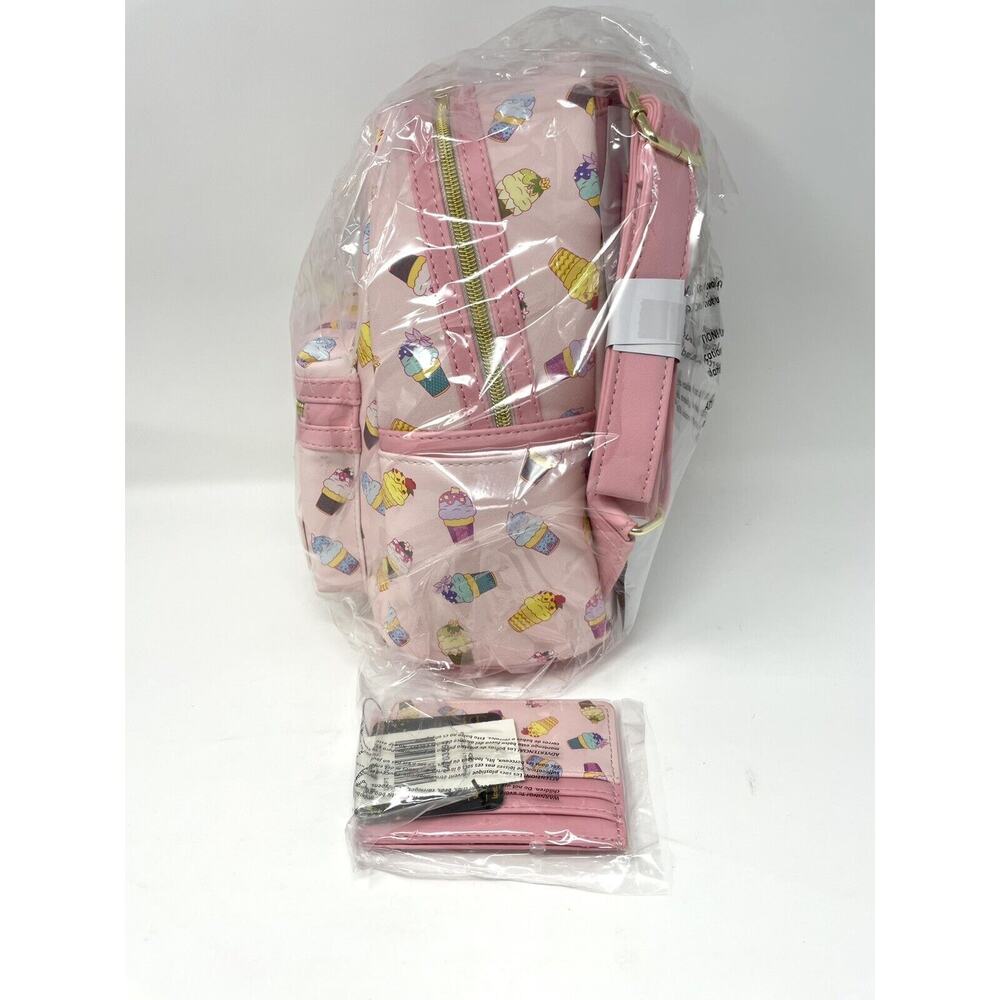Loungefly Disney Princess Ice Cream Mini Backpack and Cardholder Set Pink NWT - Picture 8 of 9